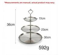 NbgrvB 3 Tier Stainless Steel Cupcake Stand - Gold Dessert Tower for Weddings - Holds 30 Cakes - 36cm High Party Display(Silver)