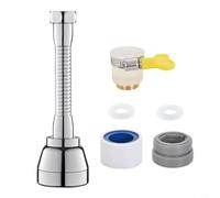 NbgrvB 360° Rotatable Kitchen Faucet Extender with 3 Spray Modes Solid Brass Stainless Steel Construction for 22mm External 24mm Internal Thread Taps Easy Tool-Free Installation