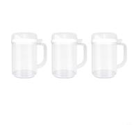 NbgrvB 3pcs Toddler Pouring Pitchers 22oz, BPA Plastic Jugs with Lids, Easy Grip Handle for Kids Learning, for Nursery Snack Time, White