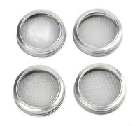 NbgrvB 4 Pack Stainless Steel Sprouting Jar Lids 7cm 304 Mesh Screen Replacement for Canning Jars Detachable Strainer for Growing Herbs Spices