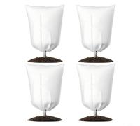 NbgrvB 4 Pack Winter Plant Covers Freeze for Protection, Breathable Non-Woven Frost Cloth Blankets with Drawstring Outdoor Shrubs, Potted Plants and Trees, White(80 * 120CM)