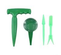 NbgrvB 4 Piece Bulb Planting Kit Including Hole Puncher and Pot for Easy Sowing of Vegetables Flowers Ergonomic Grip Green Garden Set