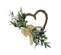 NbgrvB 40cm Heart Shaped Olive for Leaf, Fake Plant for Door for Spring Summer, Artificial Wall Decor for Entryway Living Room(40 CM / 16 inch heart wreath)
