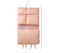 NbgrvB 6 in 1 Hanging Travel Clothes Storage Bag Large Capacity Polyester Organizer with Handles for Short Trips Foldable Wardrobe Pouch Pink Six