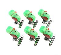 NbgrvB 6pcs Fishing Bite Alarms with LED Light and 80dB Sound, ABS and for Stainless Steel Clip-On Indicators Carp Coarse Sea Fishing Rods, Green(metal green)