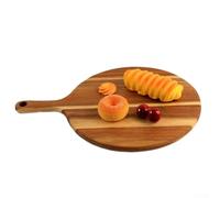 NbgrvB Acacia Wood Cutting Board with Handle - Large Chopping Block for Meat Bread Pizza - Dual Sided Kitchen Utility Board 42.9x30.8cm