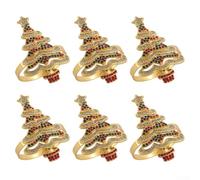 NbgrvB Alloy Napkin Rings Set of 6 for Wedding, Birthday, Christmas or Dinner Party, Decorative Holders to Secure Standard Napkins, to Table Decor for Celebrations All Year Round
