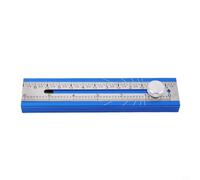 NbgrvB Aluminium Alloy Multi-Angle Positioning Ruler with Bubble, Foldable 15°-90° Protractor Woodworking, Slide Lock Marking Gauge, Blue 16cm