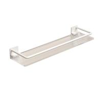 NbgrvB Bathroom Shelf Wall Mount Corner, Aluminium Suction Storage Rack Shower Kitchen Tiles Glass Marble, 12 x 4 x 1.6 inch, White/Gold White