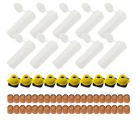 NbgrvB Bee Queen Rearing Cupkit Box Cage Set with 100 Cell Cups and Holders for Beekeeping, Plastic Queen Breeding Kit