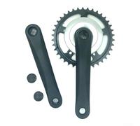 NbgrvB Bike Chainring Crank Group 42T 38T 170mm Aluminium Alloy Square Taper Design for Folding Cycle and E-Bike Reliable Performance Black(Black+Silver 38T)