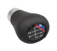 NbgrvB Black Microfiber Leather Shift Knob Replacement for BMW E30 M Tri-Color Stripe 5 6 Speed Manual Gear Head(6-speed Three-color logo)