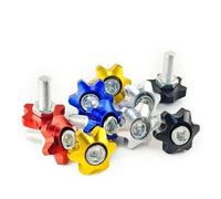 NbgrvB Black Star License Plate Screws 2-Pack Easy Install(set)