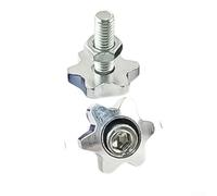 NbgrvB Black Star License Plate Screws 2-Pack Easy Install(silver)