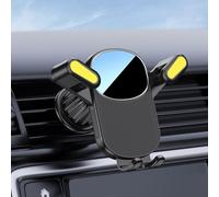 NbgrvB Car Phone Mount Gravity Air Vent Holder Strong Arm Non-Slip Rubber Grip Mobile Phone Stand Navigation Support Black Yellow(Striped Yellow)
