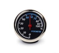NbgrvB Car Thermometer Hygrometer, for Round Zinc Alloy Dashboard Gauge with Night Light, Temperature -20° to 70° & Humidity 0-100%, for Compact Climate Monitor for Auto Interior and Home(Hygrometer)