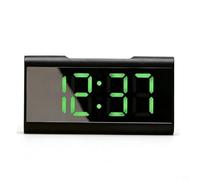 NbgrvB Digital LED Mirror Alarm Clock Showing Time Temperature Date, for Dual Power Supply USB Battery, Dimmable Brightness Night Mode for Home Office Desktop for Red(Green)