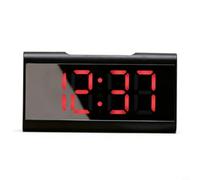 NbgrvB Digital LED Mirror Alarm Clock Showing Time Temperature Date, for Dual Power Supply USB Battery, Dimmable Brightness Night Mode for Home Office Desktop for Red(Red)