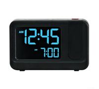 NbgrvB Digital Projection Alarm Clock with 180° Rotatable Display, LCD Screen Showing Time, Date, Day, Temperature and Humidity for Bedroom, Office or Living Room(C)