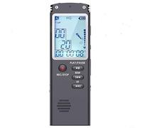 NbgrvB Digital USB Voice Recorder with WAV and MP3 Playback, for Compact Portable Dictaphone, 8GB/16GB/32GB Storage, Black