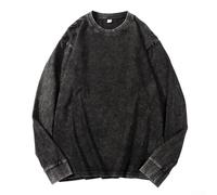NbgrvB Distressed Cotton Pullover Sweatshirt Long Sleeve | 95% cotton 5% spandex, soft washed finish, loose comfortable fit, o-neck design, long sleeve