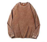NbgrvB Distressed Cotton Pullover Sweatshirt Long Sleeve | 95% cotton 5% spandex, soft washed finish, loose comfortable fit, o-neck design, long sleeve