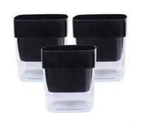 NbgrvB Double-Layer Plastic Flower Pots with Water Reservoir Hydroponics or Soil Gardening, for Large Indoor Outdoor Planters, Set of 3(black)