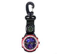 NbgrvB Electronic Pocket Watch with for Compass Countdown Timer Alarm, Portable Carabiner Clip for Outdoor Hiking Camping Sports Green(Red)