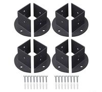 NbgrvB for Heavy Duty Adjustable Post Base Brackets 2x2 4x4 6x6 Inch Wood Fence Pergola, Black Carbon Steel(8pcs)