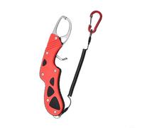 NbgrvB for Stainless Steel Fishing Pliers with Ergonomic Handle and Secure Lock, Lightweight Fish Gripper with Lanyard for Tackle Box, 22.5cm Blue-Black(Red and Black)