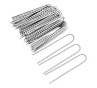 NbgrvB Galvanized U-Type Garden Staples Iron Wire Fence Tubes Sod Pins for Outdoor Plant Support and Ground Anchoring 100pcs Set