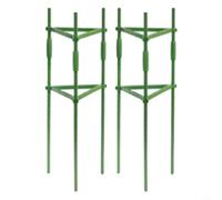 NbgrvB Green Plant Support Bracket Kit for Tomatoes and Flowers, PP+PE Coated Steel Pipe Garden Stake Vertical Space Saving Design 80cm Height(2 kits)