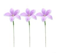 NbgrvB Handmade Artificial Lily Flowers, Realistic Plastic Fake Floral Arrangement for Wedding Home Office Decor Mother's Day 3 Pack(purple)