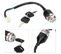 NbgrvB Ignition Key Switch 4 Pin Starter for Quad Bike Motorcycle Tractor for atv with 2 Keys Silver