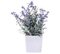 NbgrvB Lavender and Rose Artificial Potted Plants with Silk Flowers Home and Office Decoration, Faux Floral Arrangement with Purple, White, Pink, and for Red Options(A)