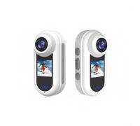 NbgrvB Magnetic Thumb Motion Camera 2k Dual Screen Wifi Action Cam For Cycling Running With Auto Interval Recording And Safety Tether Black(White)
