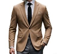 NbgrvB Men's Regular Fit Blazer Solid Lapel Single Button Jacket | Lightweight polyester fabric, unique texture, comfortable wear, four seasons suitable, easy care