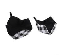 NbgrvB Microwave Bowl Cozy Holder, Reversible Hot Dish Pads Microwave Safe Use, for Soft Polyester Oven Mitts Bowls and Plates, Black and White, 8x8x3 Inch(S+L)