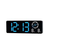 NbgrvB Modern LED Wall Clock, for Dual Alarm & Temp Display, for Auto Br | Digital LED Wall Clock, for Dual Alarm, Date & Temp, 8 Color Ambient Light Mode Accessory Kit Z60 Robot for Va