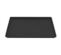 NbgrvB Non-Slip Silicone Mat for Coffee Machines 40x50 cm, High Drip Tray to Catch Spills and Grounds, Heat Insulating Protector for Kitchen Appliances, Grey(black)