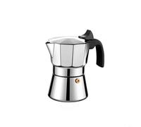 NbgrvB Octagonal for Stainless Steel for Moka Pot, Stovetop Espresso Coffee Maker with Even Heating for Gas Induction Hobs, Brewing Pot for Camping Home, Silver(150ML)