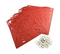 NbgrvB Plastic Hollow Room Divider Screen 12 Pack, Hanging Panel Curtain Space Separation, Carved Wall for Art Decor Home Office(red)