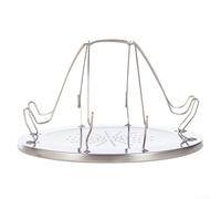 NbgrvB Portable Foldable Stainless Steel Camping Grill Rack, 4-Piece Round BBQ Toast Rack for Outdoor Cooking, Rust-Resistant Wire Grid on Camping Stoves or Backyard BBQ