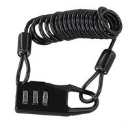 NbgrvB Portable for Motorcycle Helmet Lock with Combination Security Code and 1m Stretchable Cable, Zinc Alloy Hook Bicycles and Electric Bikes, Black