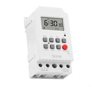 NbgrvB Programmable Digital Timer Relay Switch 220V 30A, Weekly Cycle Time Delay Controller with LCD Display & Memory Backup Flame Retardant Panel Mount for Home Automation White