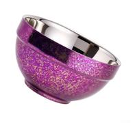 NbgrvB Pure Titanium Rice Bowl 450ml Double Walled Insulated Metal Bowl for Hot Food - Lightweight 97g Ice Flower Texture for Camping(Pink)