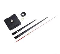 NbgrvB Quartz Clock Movement Mechanism, 16.8mm Shaft up to 9mm Thick Faces, Silent Sweep Motor with Hands and Fittings, Black(B)