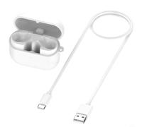 NbgrvB Replacement Charging Case for Samsung for galaxy Buds3 FE R420 - Portable ABS Earbud Holder with Easy Pairing Button - Black 59x49mm(White)