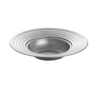 NbgrvB Retro Snowflake Stainless Steel Plate 26cm Round Dinner Dish for Pasta Salad Camping Outdoor Serving Silver Finish for Durable Metal(Silver)