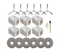 NbgrvB Robotic Vacuum Cleaner Accessory Kit for Dreame L10s Ultra and for XIAOMI X10+ 4 Large 3.3L Dust Bags 4 Edge-Reaching Side Brushes 4 Mop Cloths for and Family Use(B)